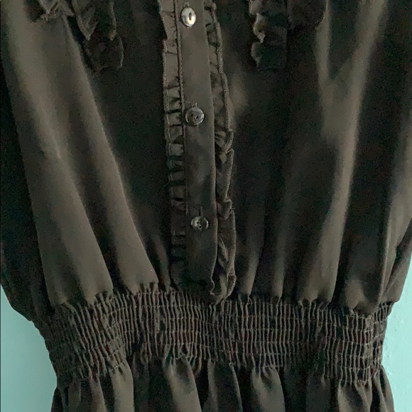 Pink Vanilla Black Button Down Blouse Junior Size XL/16 - Picture 3 of 4